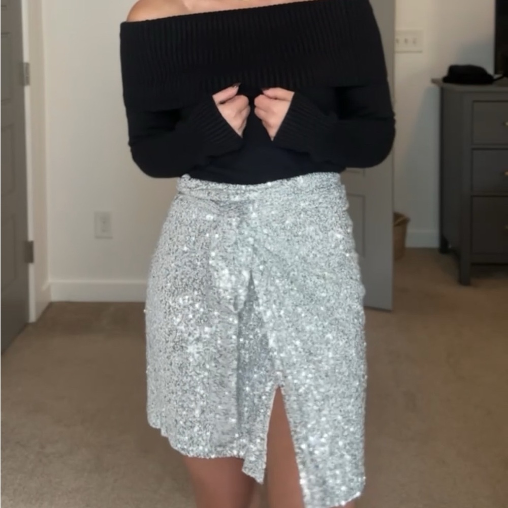 Sequin Wrap Skirt